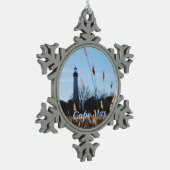 vuurtoren van Cape May Tin Sneeuwvlok Ornament (Links)