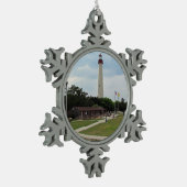 vuurtoren van Cape May Tin Sneeuwvlok Ornament (Links)