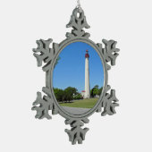 vuurtoren van Cape May Tin Sneeuwvlok Ornament (Links)