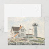 vuurtoren van Cape Neddick Briefkaart (Voorkant / Achterkant)