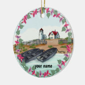 vuurtoren van Cape Neddick Keramisch Ornament (Links)