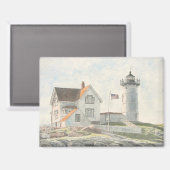 vuurtoren van Cape Neddick Magneet (Voorkant / Achterkant)