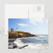vuurtoren van Cape Neddick "Nubble" in Maine Briefkaart (Voorkant / Achterkant)