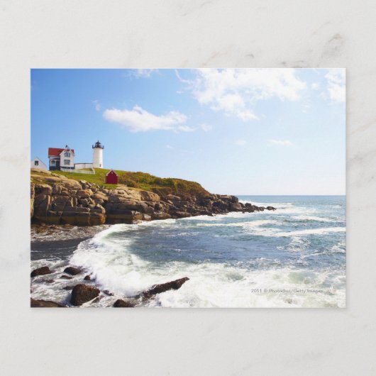vuurtoren van Cape Neddick "Nubble" in Maine Briefkaart (Voorkant)
