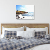 vuurtoren van Cape Neddick "Nubble" in Maine Canvas Afdruk (Insitu (Slaapkamer))
