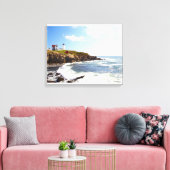 vuurtoren van Cape Neddick "Nubble" in Maine Canvas Afdruk (Insitu (Woonkamer))