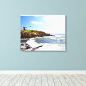 vuurtoren van Cape Neddick "Nubble" in Maine Canvas Afdruk (Insitu (Houten vloer))