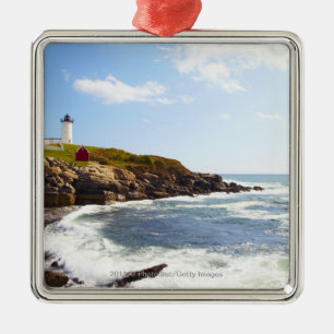 vuurtoren van Cape Neddick "Nubble" in Maine Metalen Ornament