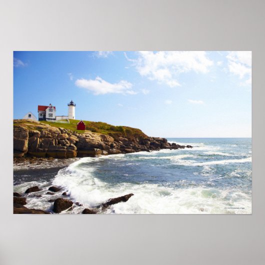 vuurtoren van Cape Neddick "Nubble" in Maine Poster (Voorkant)