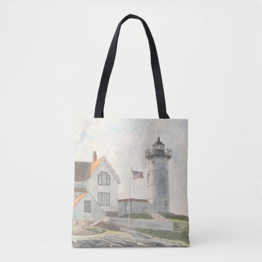 vuurtoren van Cape Neddick Tote Bag (Voorkant)