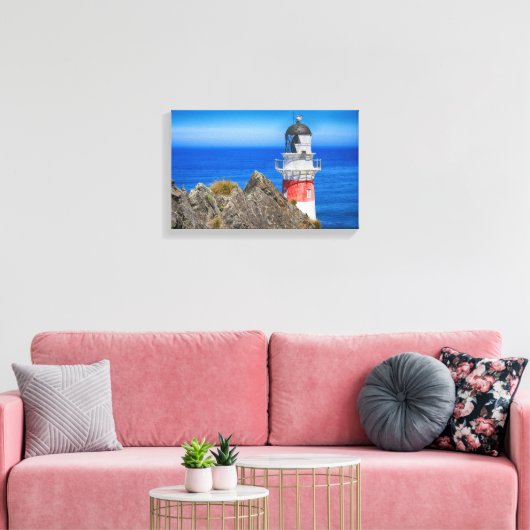 Vuurtoren van Cape Palliser New Zealand Canvas Afdruk (Insitu (Woonkamer))
