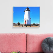 vuurtoren van Cape Poge, afdruk van massachusetts Canvas Afdruk (Insitu (Woonkamer))