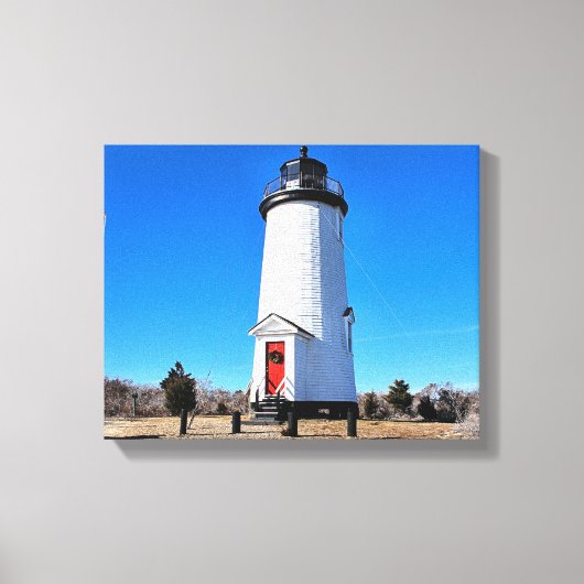 vuurtoren van Cape Poge, afdruk van massachusetts Canvas Afdruk (Voorkant)