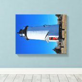 vuurtoren van Cape Poge, afdruk van massachusetts  Canvas Afdruk (Insitu (Houten vloer))
