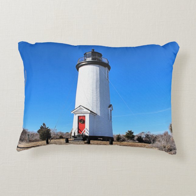 vuurtoren van Cape Poge, Massachusetts Accent Pill Kussen (Achterkant)