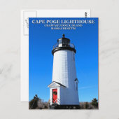 vuurtoren van Cape Poge, Massachusetts Briefkaart (Voorkant / Achterkant)