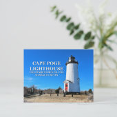 vuurtoren van Cape Poge, Massachusetts Briefkaart (Staand voorkant)