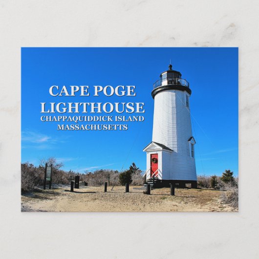 vuurtoren van Cape Poge, Massachusetts Briefkaart (Voorkant)