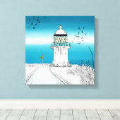 vuurtoren van Cape Reinga Nieuw-Zeeland Canvas Afdruk (Insitu (Houten vloer))