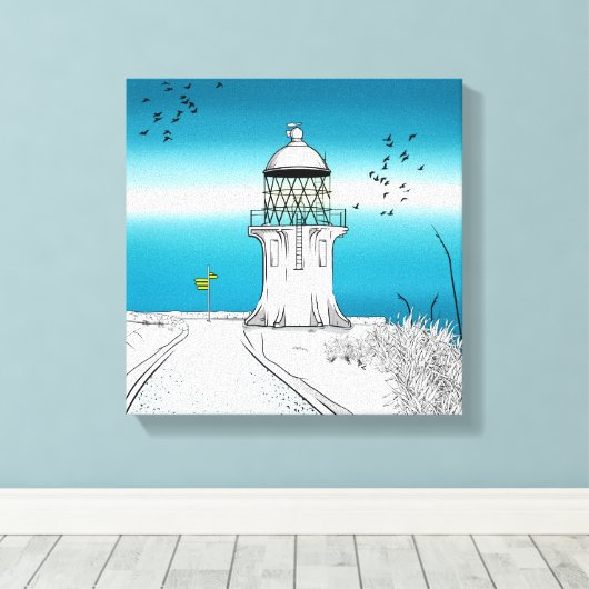 vuurtoren van Cape Reinga Nieuw-Zeeland Canvas Afdruk (Insitu (Houten vloer))