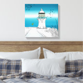 vuurtoren van Cape Reinga Nieuw-Zeeland Canvas Afdruk (Insitu (Slaapkamer))