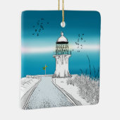 vuurtoren van Cape Reinga Nieuw-Zeeland Keramisch Ornament (Rechts)