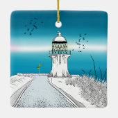 vuurtoren van Cape Reinga Nieuw-Zeeland Keramisch Ornament (Achterkant)