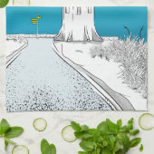 vuurtoren van Cape Reinga Nieuw-Zeeland Theedoek (Gevouwen)