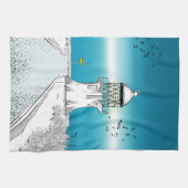 vuurtoren van Cape Reinga Nieuw-Zeeland Theedoek (Horizontaal)