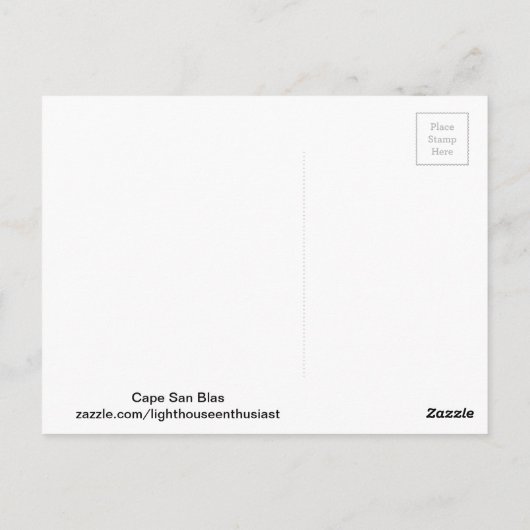 vuurtoren van Cape San Blas Briefkaart (Achterkant)