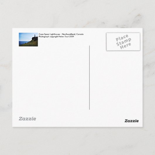 vuurtoren van Cape Spear Briefkaart (Achterkant)