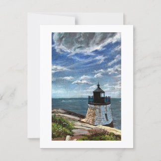 Vuurtoren van Castle Hill in Newport, RI Briefkaart