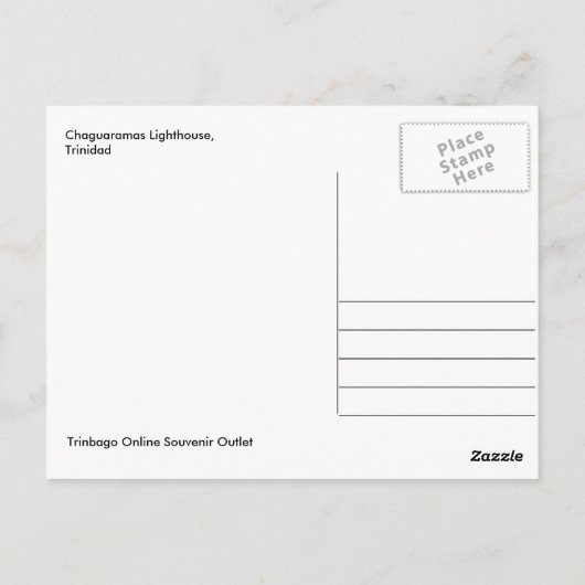 vuurtoren van Chaguaramas, Briefkaart van Trinidad (Achterkant)