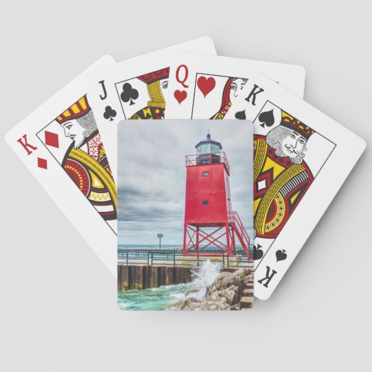 vuurtoren van Charlevoix South Pierhead Pokerkaarten (Achterkant)