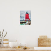 vuurtoren van Charlevoix South Pierhead Poster (Keuken)