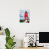 vuurtoren van Charlevoix South Pierhead Poster (Thuiskantoor)