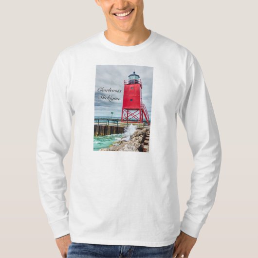 vuurtoren van Charlevoix South Pierhead T-shirt (Voorkant)