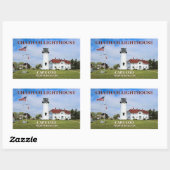 vuurtoren van Chatham, massachusetts-sticker van C Rechthoekige Sticker (Vel)