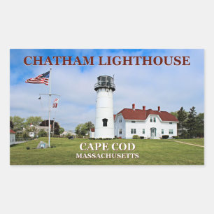 vuurtoren van Chatham, massachusetts-sticker van C Rechthoekige Sticker