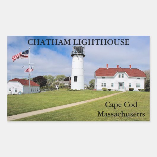 vuurtoren van Chatham, massachusetts van Cape Cod Rechthoekige Sticker (Voorkant)