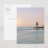 vuurtoren van Chicago Harbour Southeast Briefkaart (Voorkant / Achterkant)