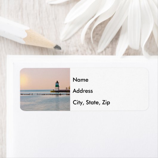 vuurtoren van Chicago Harbour Southeast Etiket (Insitu)