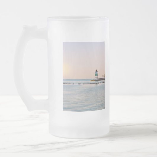 vuurtoren van Chicago Harbour Southeast Matglas Bierpul (Links)