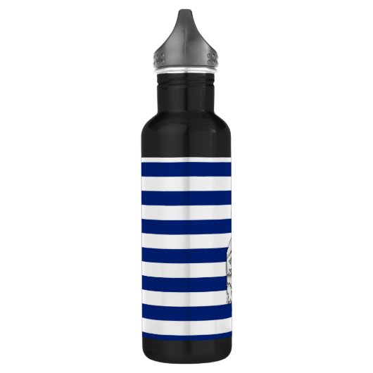 vuurtoren van Chrome op Nautical Stripes Waterfles (Links)