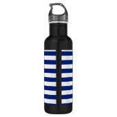 vuurtoren van Chrome op Nautical Stripes Waterfles (Achterkant)