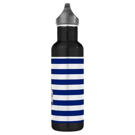 vuurtoren van Chrome op Nautical Stripes Waterfles (Rechts)