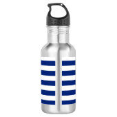 vuurtoren van Chrome op Nautical Stripes Waterfles (Achterkant)