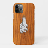 Vuurtoren van Chrome op Teak Wood Case-Mate iPhone Case (Achterkant)