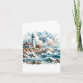 Vuurtoren van Coastal Beach Bedankkaart (Voorkant)