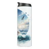 Vuurtoren van Coastal Beach Thermosbeker (Geroteerd rechts)